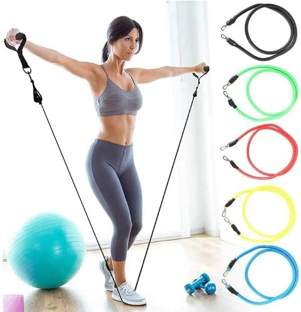 11-Piece Latex Resistance Bands Set for Pilates