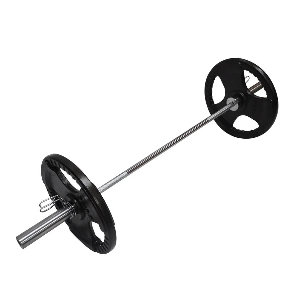 50kgs Package: 20kg Olympic Barbell 2.2m long   30kg Olympic Rubber Weight Plates   Spring Collars