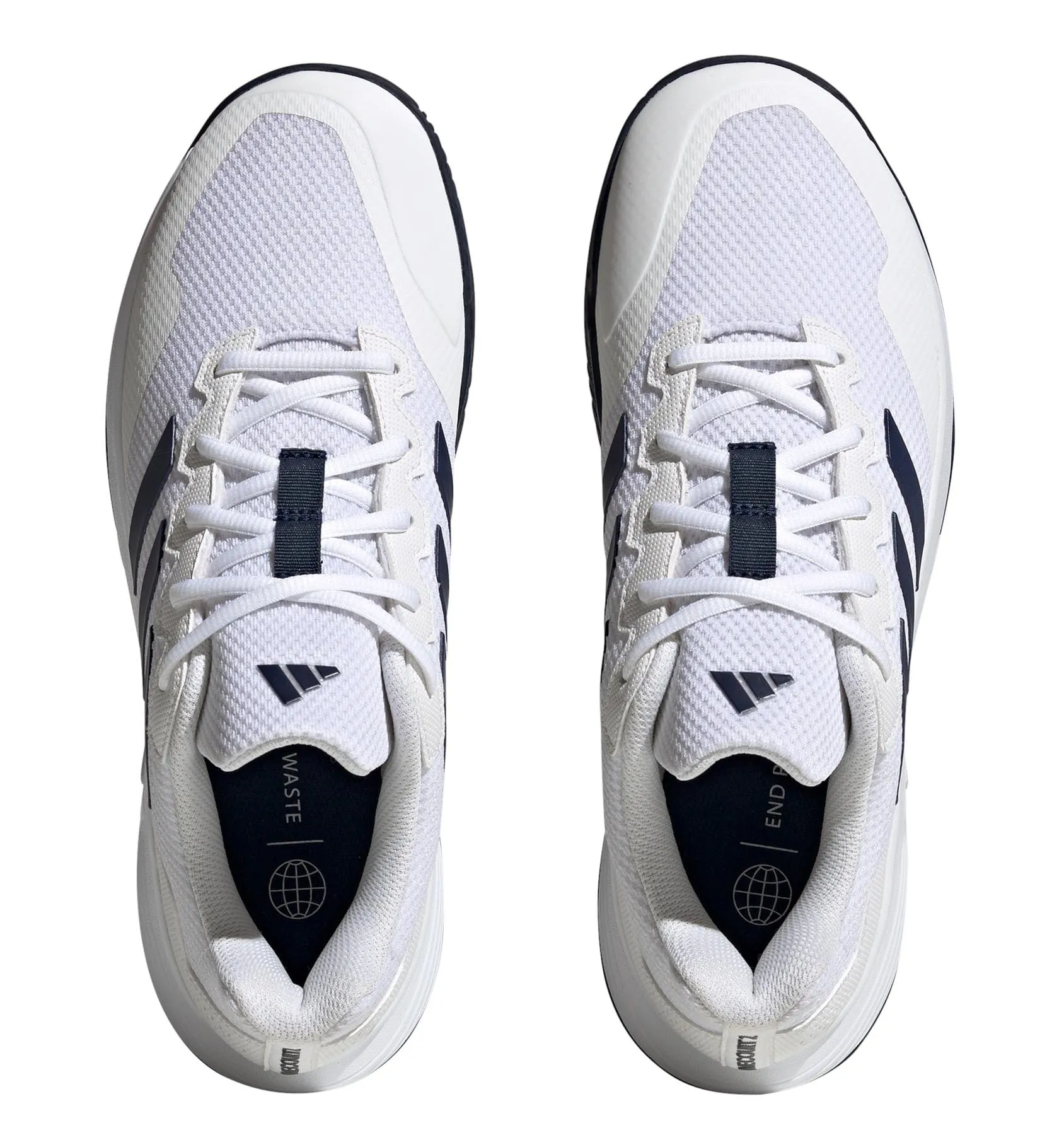 adidas GameCourt 2.0 Mens Tennis Shoes - Cloud White / Navy Blue