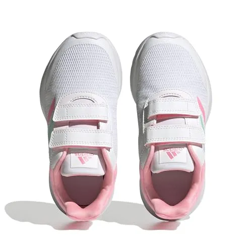 adidas Girl's Tensaur Run (Little Kid/Big Kid) White/Blue Dawn/Beam Pink 1 2 Little Kid M
