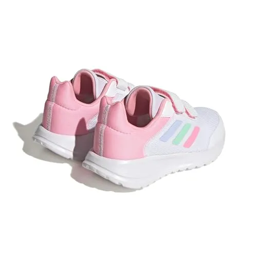 adidas Girl's Tensaur Run (Little Kid/Big Kid) White/Blue Dawn/Beam Pink 1 2 Little Kid M