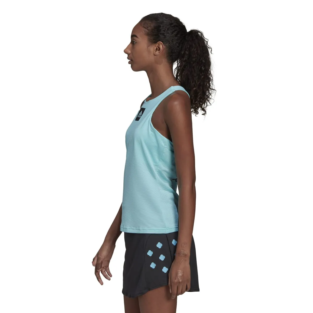 adidas Women's Primeblue Heat.Rdy Tennis Y-Tank Top (Blue/Black)