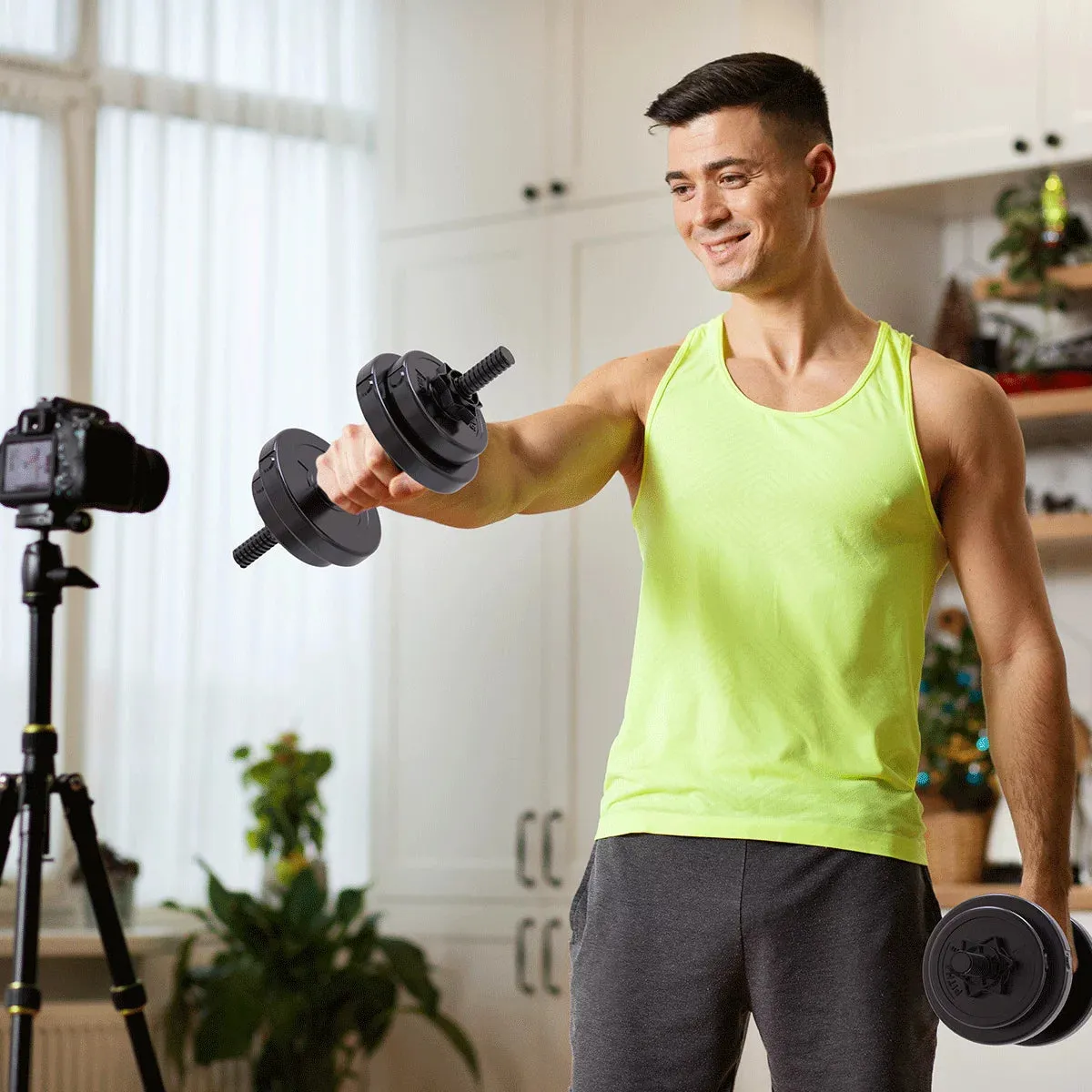 Adjustable Dumbbell Set Total Weight 45LBS
