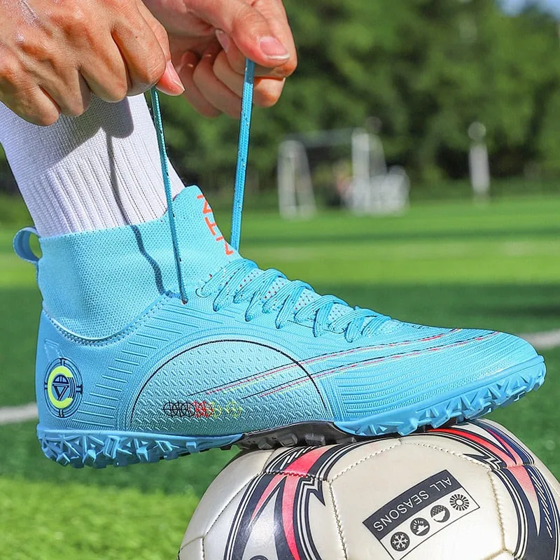 ALIUPS Professional Unisex Soccer Shoes Long Spikes TF Ankle Football Boots Outdoor Grass Cleats Football Shoes Eu size 30-45