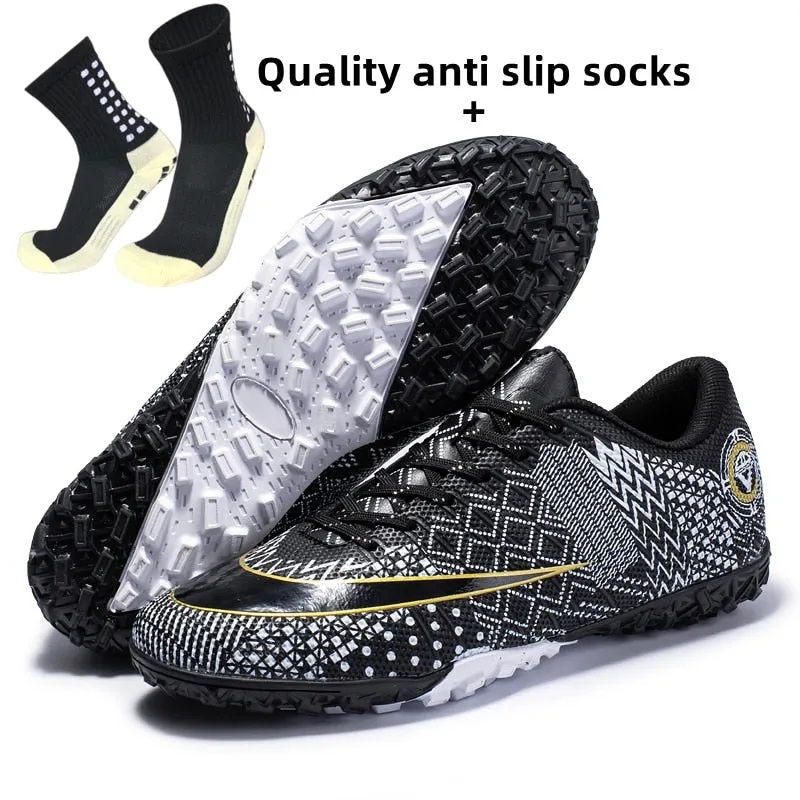 ALIUPS Professional Unisex Soccer Shoes Long Spikes TF Ankle Football Boots Outdoor Grass Cleats Football Shoes Eu size 30-45
