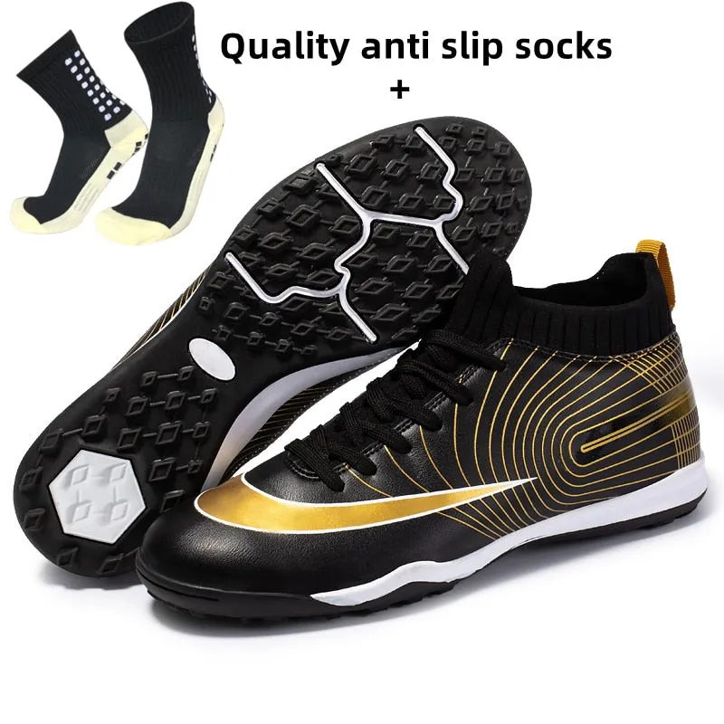ALIUPS Professional Unisex Soccer Shoes Long Spikes TF Ankle Football Boots Outdoor Grass Cleats Football Shoes Eu size 30-45
