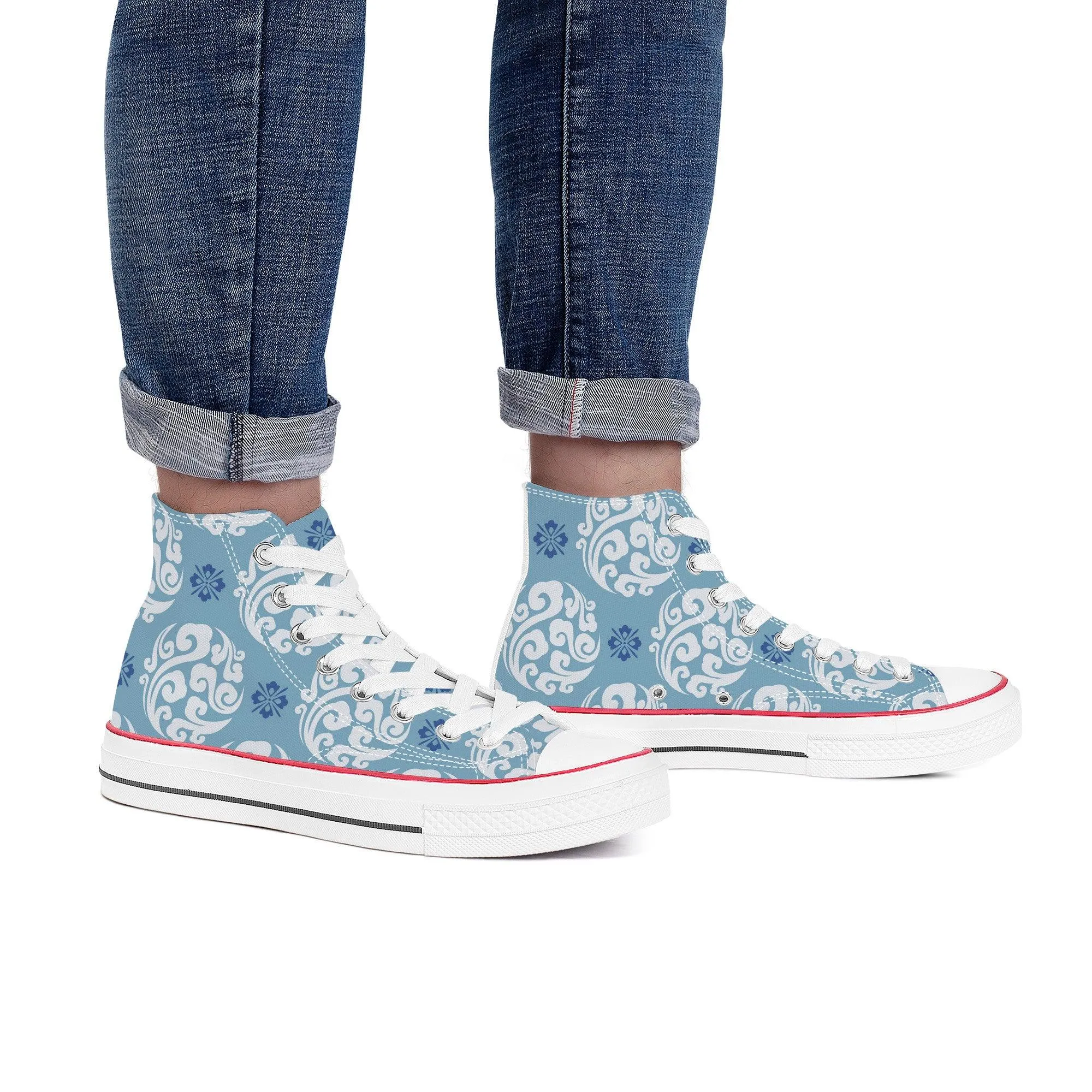 Ao 青 - Blue High Top Canvas Shoes