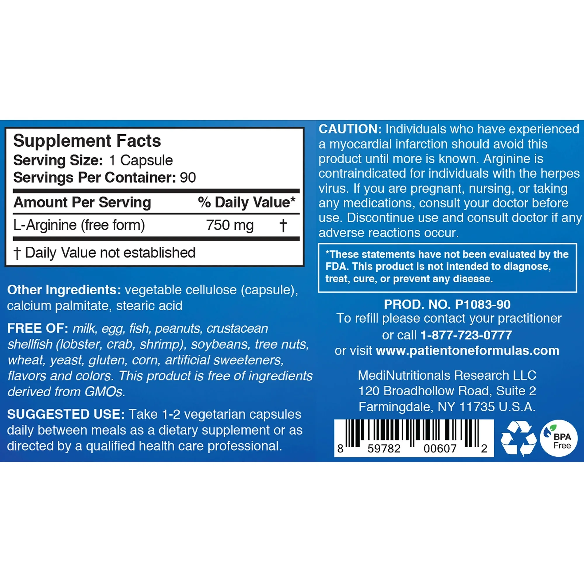 Arginine 750mg