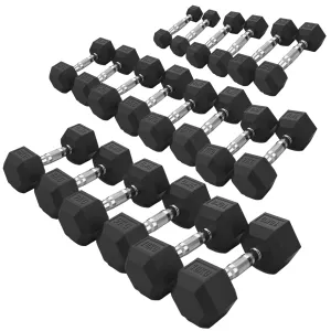 ARROW® 1-10kg Rubber Hex Dumbbell Package (10 Pair) PRE-ORDER (Estimated February)