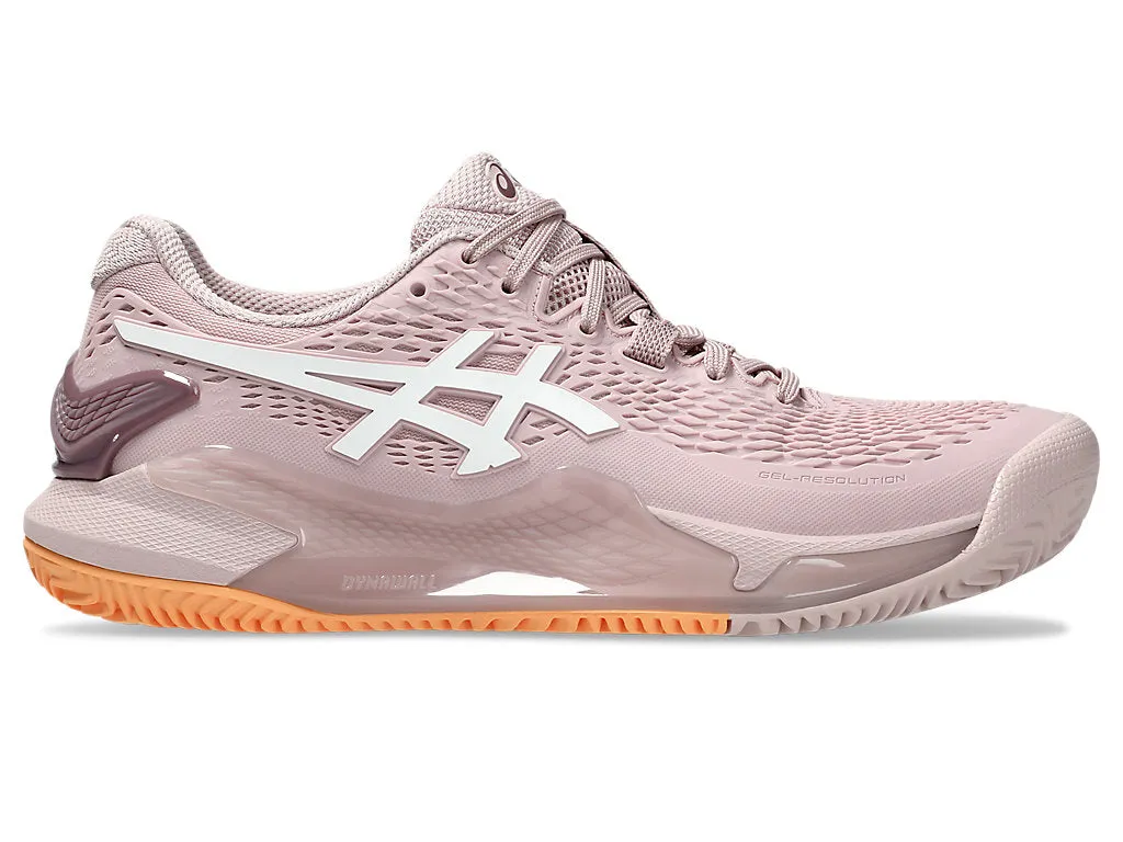 Asics Women's Gel-Resolution 9 Clay Tennis Shoes in Watershed Rose/White