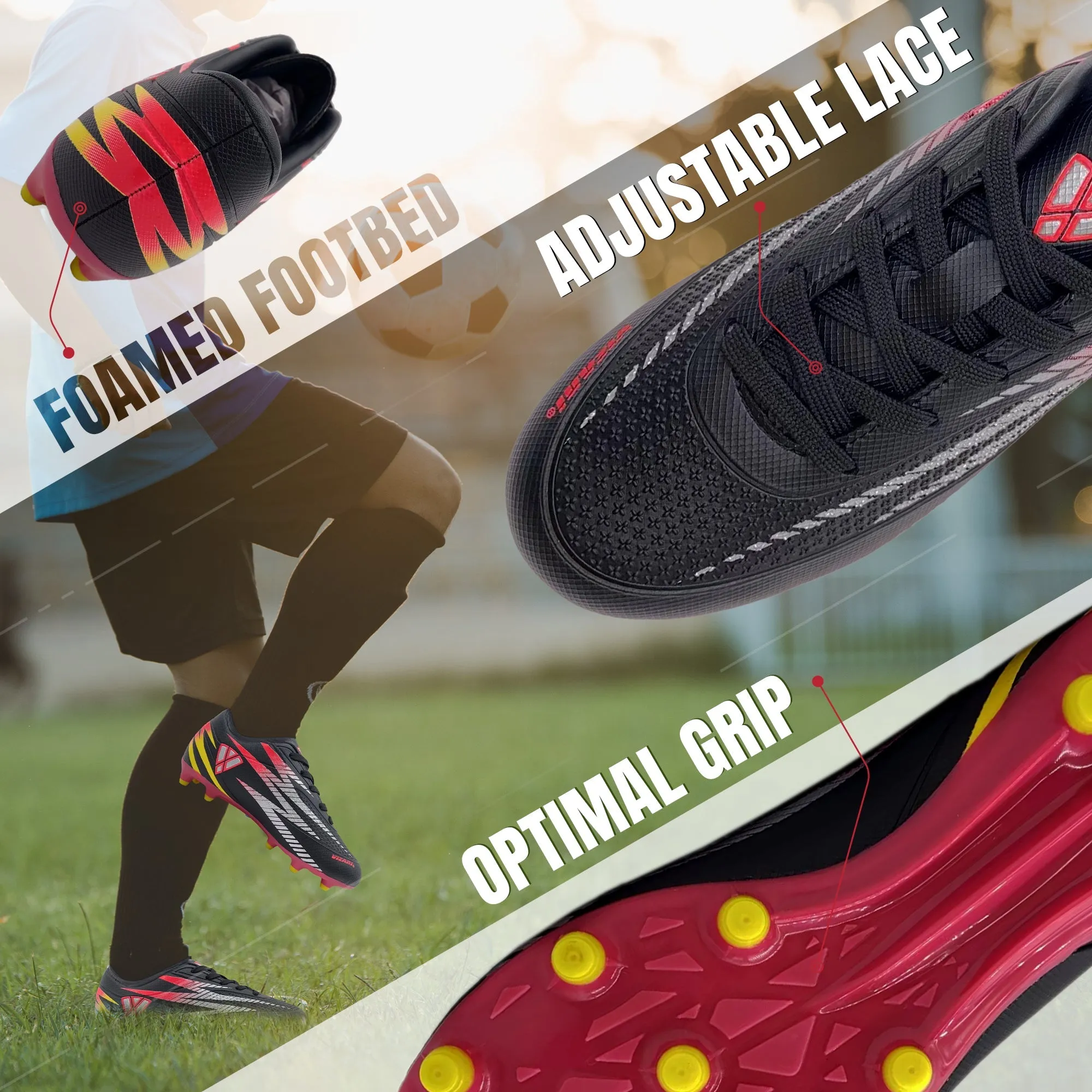 Bodega Junior Firm Ground Soccer Cleats - Black