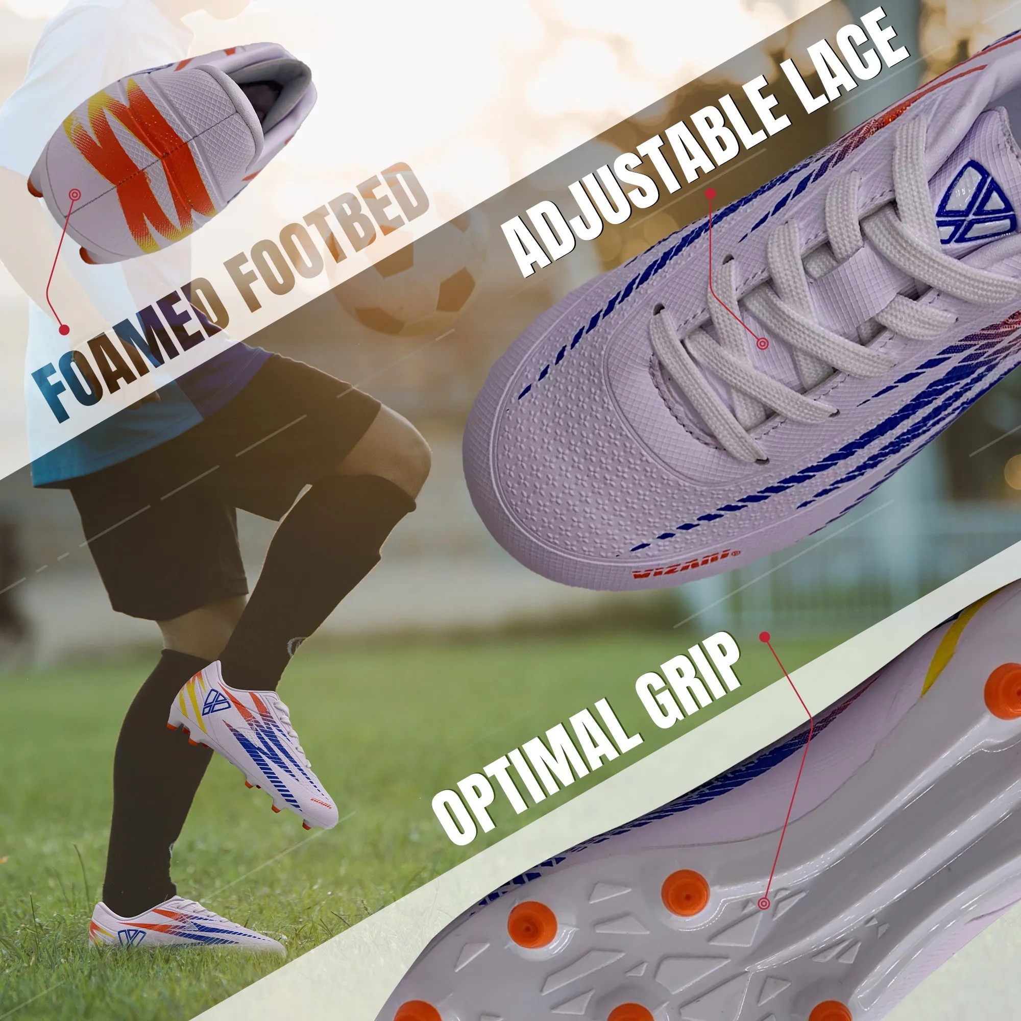Bodega Junior Firm Ground Soccer Cleats - White