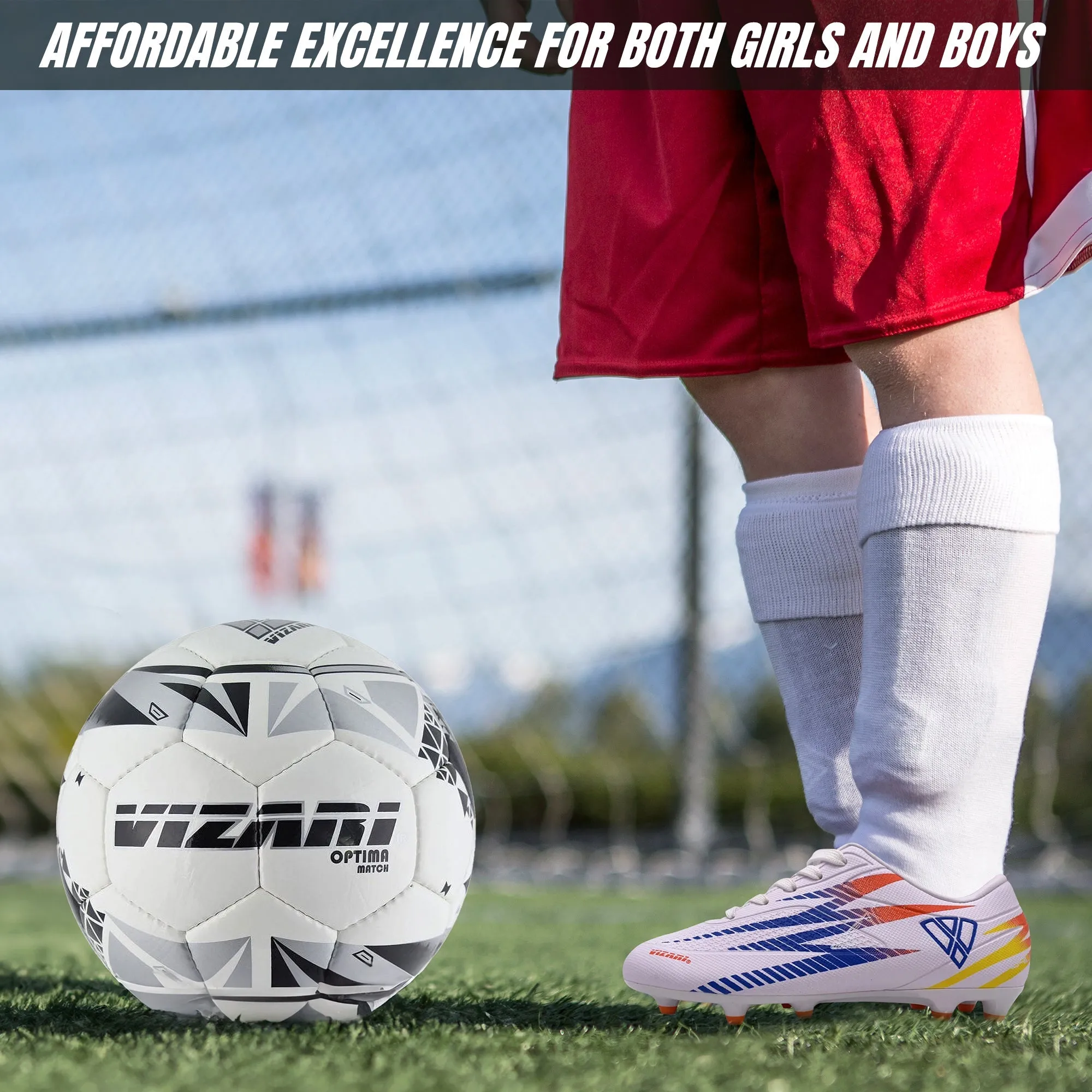 Bodega Junior Firm Ground Soccer Cleats - White