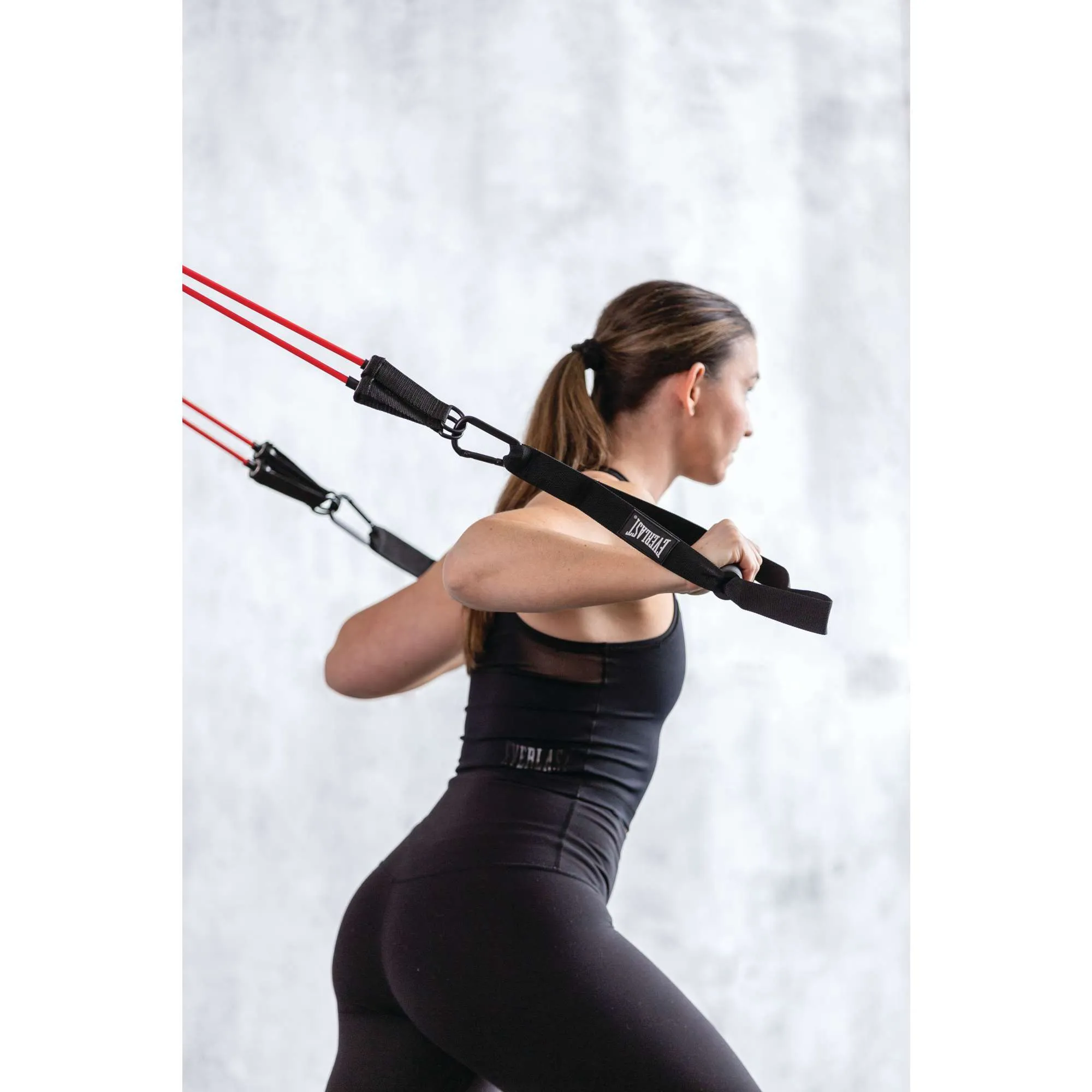 Body Weight Suspension Trainer With 4 - 8LB Resistance Tubings