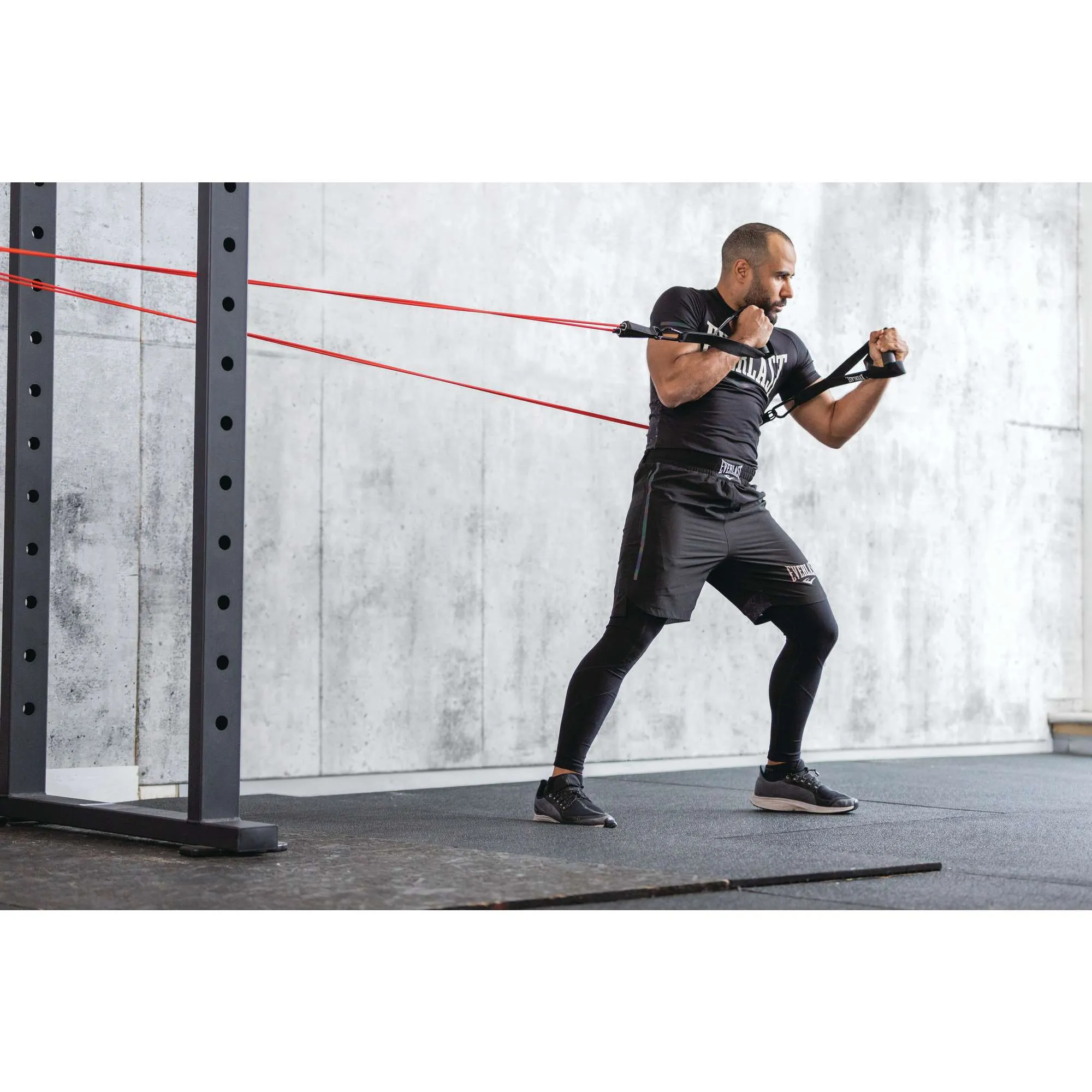 Body Weight Suspension Trainer With 4 - 8LB Resistance Tubings