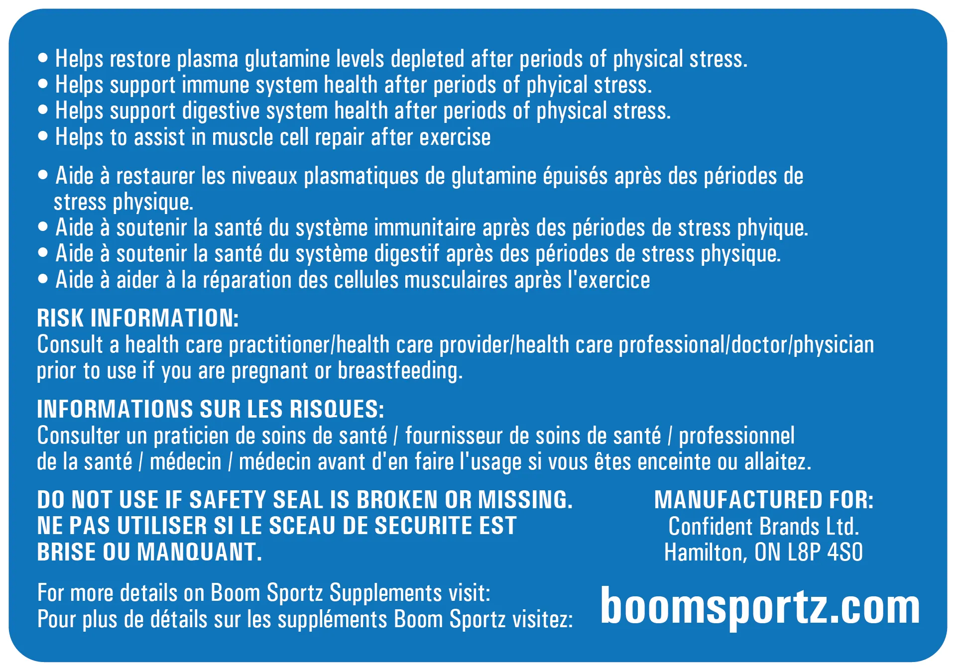 BOOM SPORTZ - Glutamine (1100g)