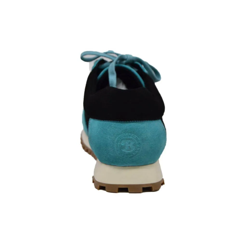 British Walkers Surrey Men's Blue and Black Leather and Suede Sneakers