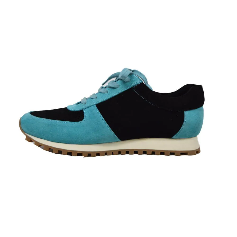 British Walkers Surrey Men's Blue and Black Leather and Suede Sneakers