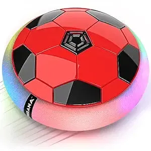 C-Type USB Rechargeable Battery Powered Hover Football Indoor Floating Hoverball Soccer | Air Football Smart | Made in India Fun Toy Best Gift for Kids Boys and Girls 2-10 Years Red