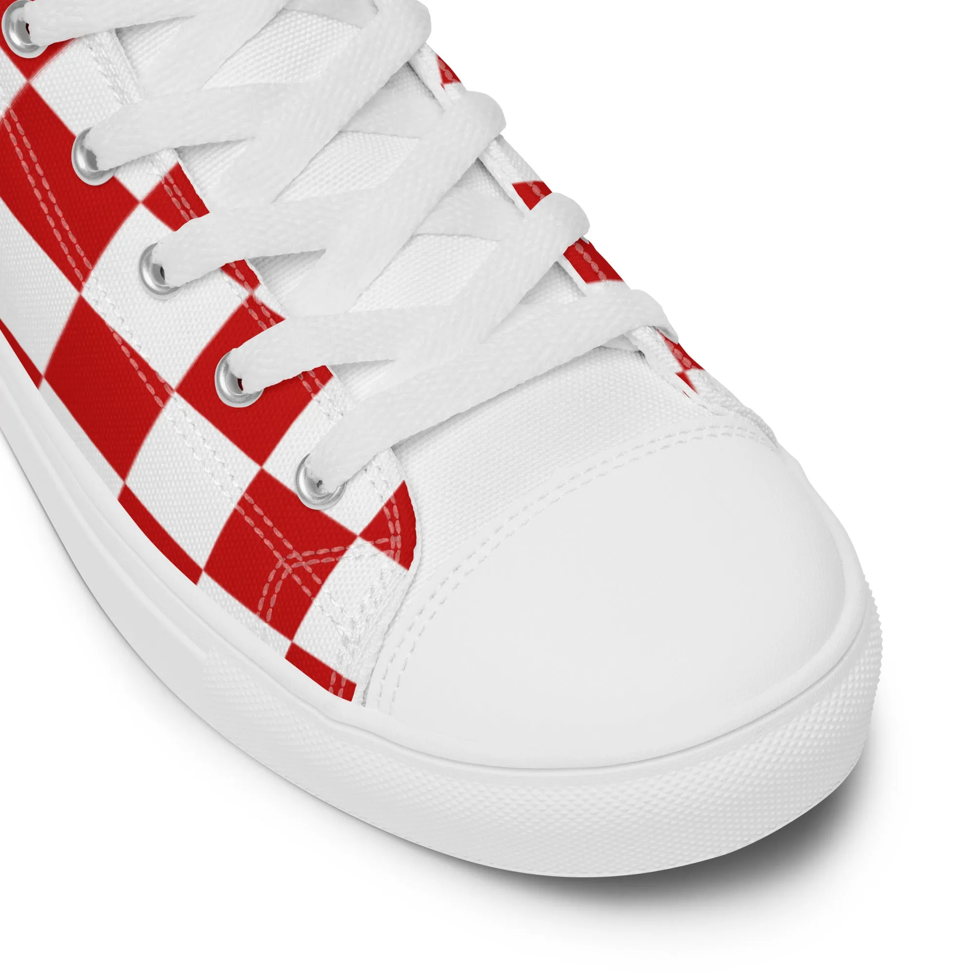 Checkered Men’s High Top Canvas Shoes