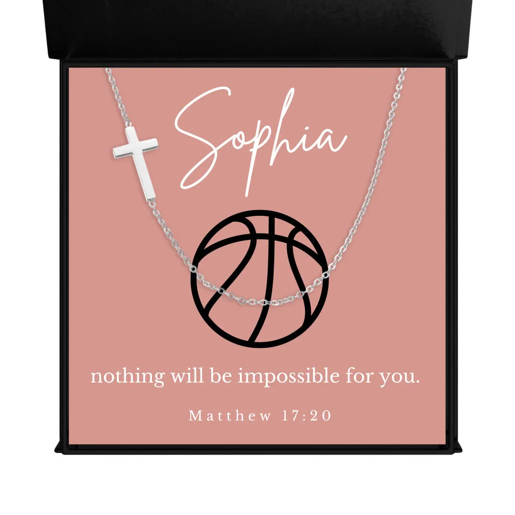 Christian Basketball Necklace for Girls