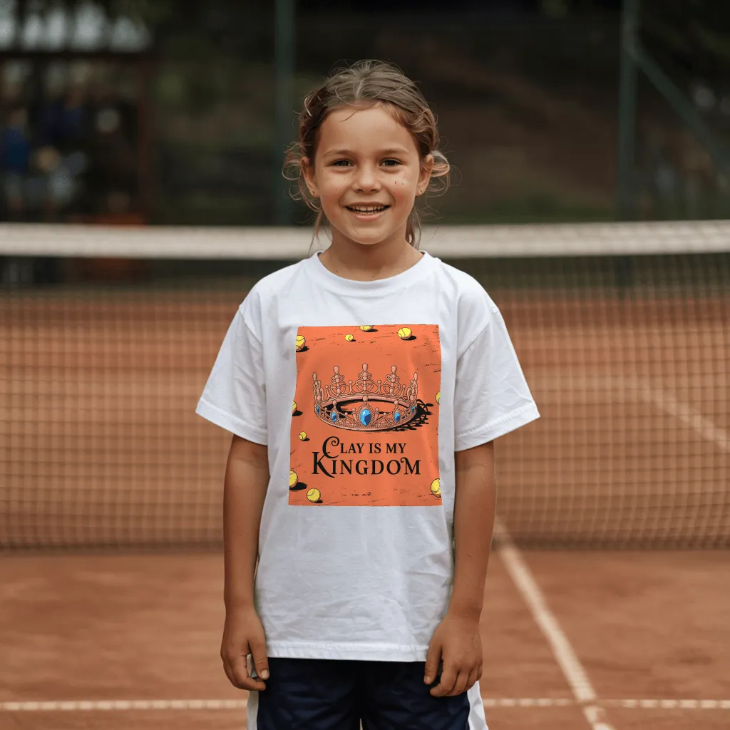 Clay Is My Kingdom Girls' Tennis T-Shirt - Youth