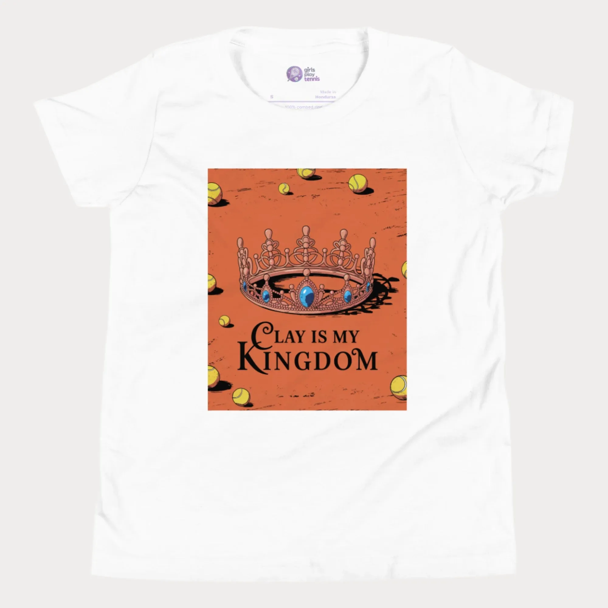 Clay Is My Kingdom Girls' Tennis T-Shirt - Youth