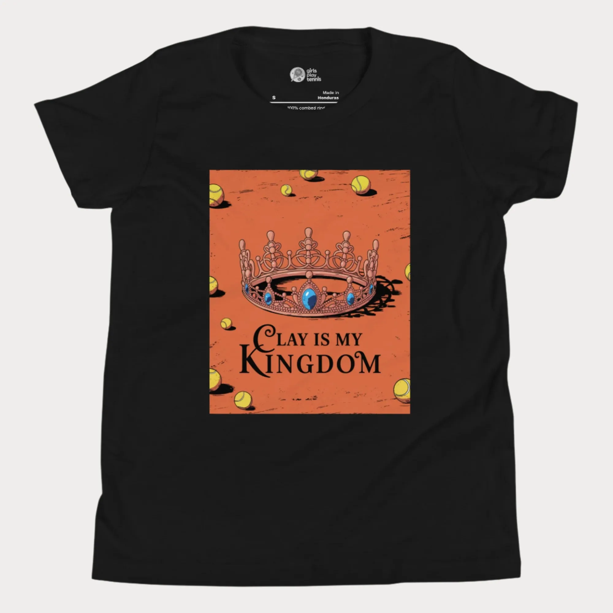 Clay Is My Kingdom Girls' Tennis T-Shirt - Youth