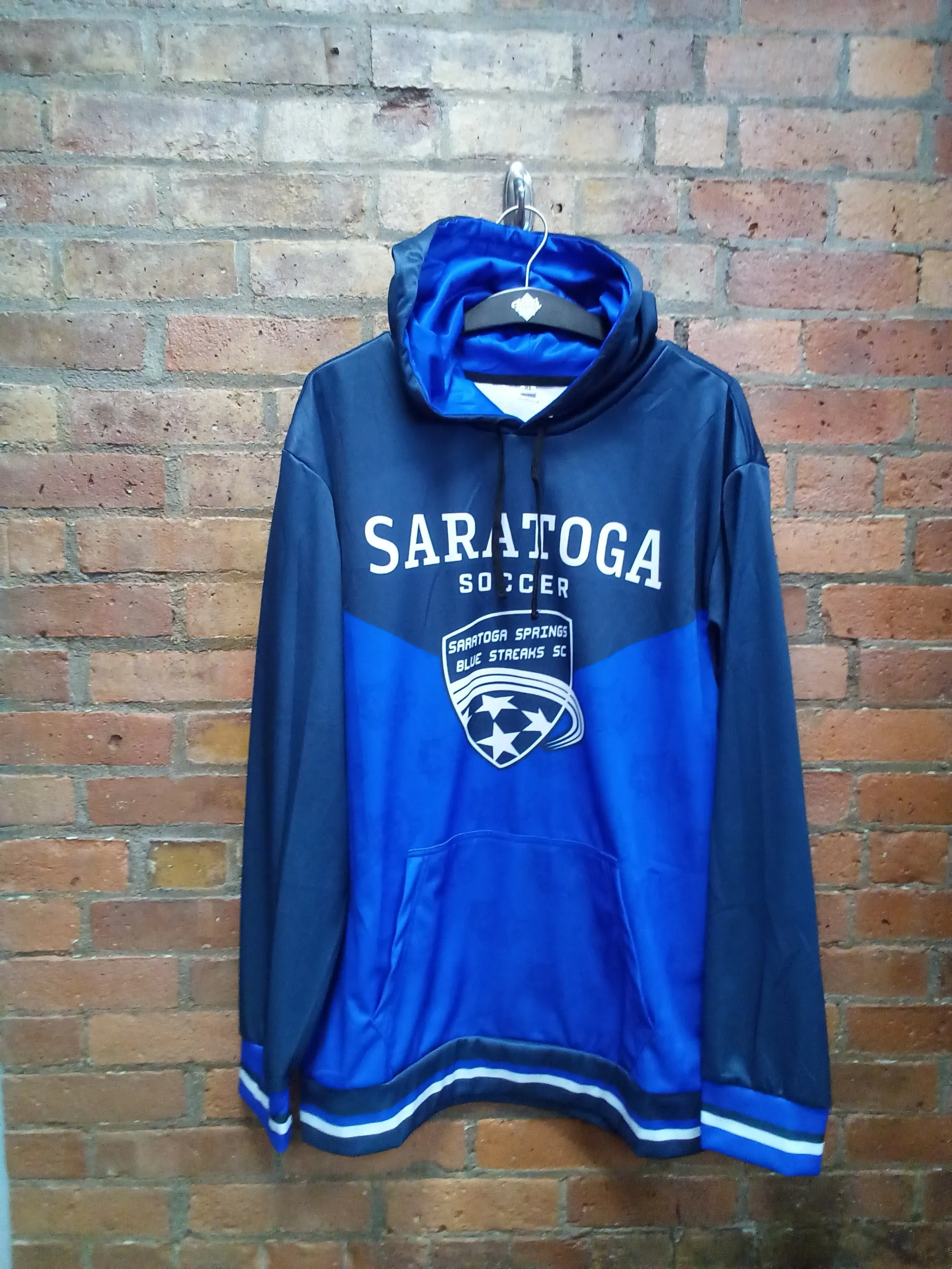 CLEARANCE - Saratoga Blue Streaks Soccer Hooded Sweatshirt - Size XL