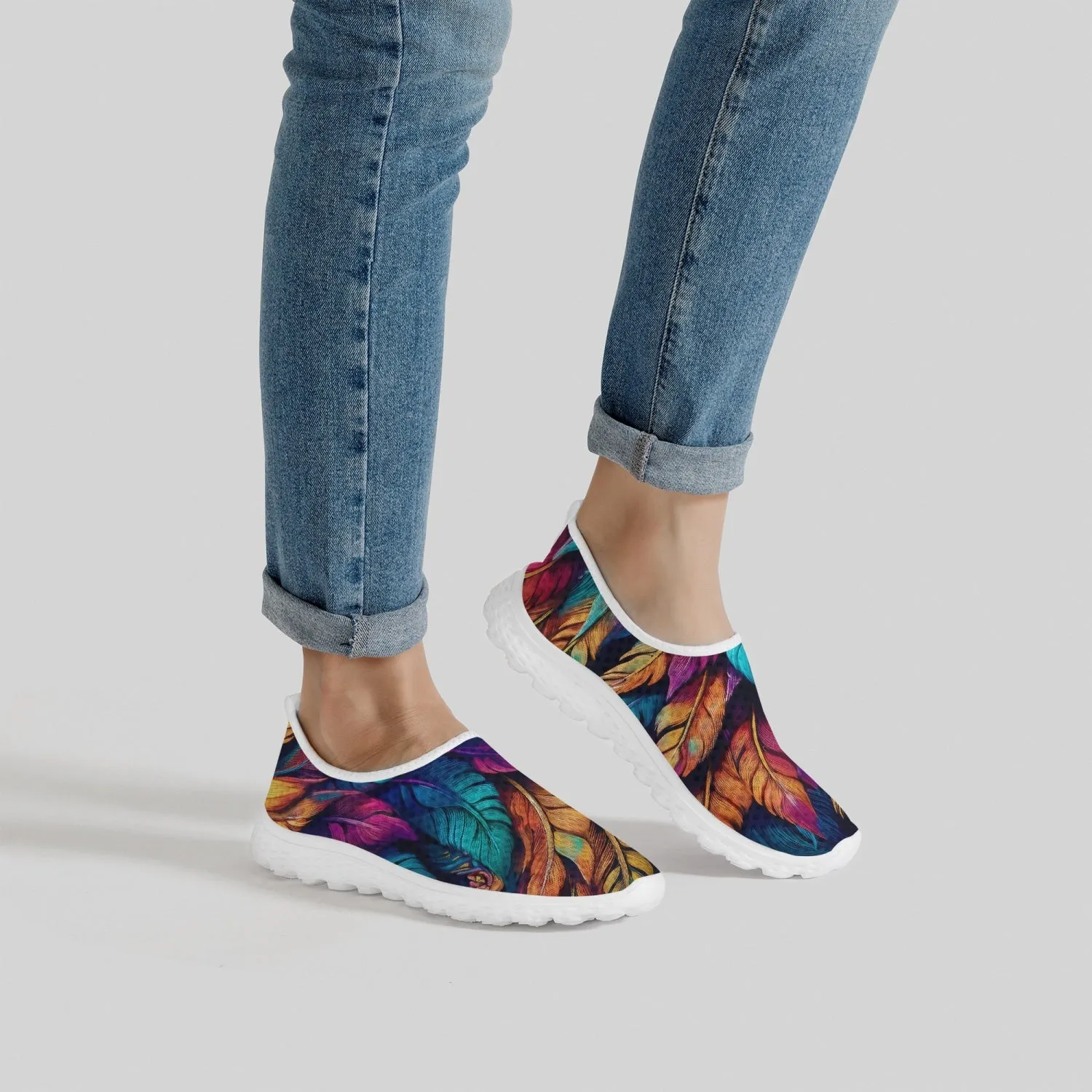 Colorful Feathers Women's Slip-On Mesh Running Shoes