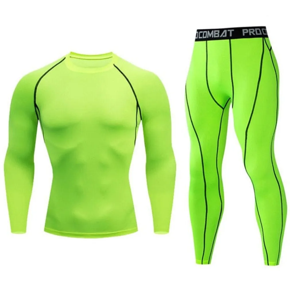 ContiNent 33 Men's Running Set Gym jogging  thermo underwear xxxxl skins Compression Fitness MMA rashgard male Quick-drying tights track suit