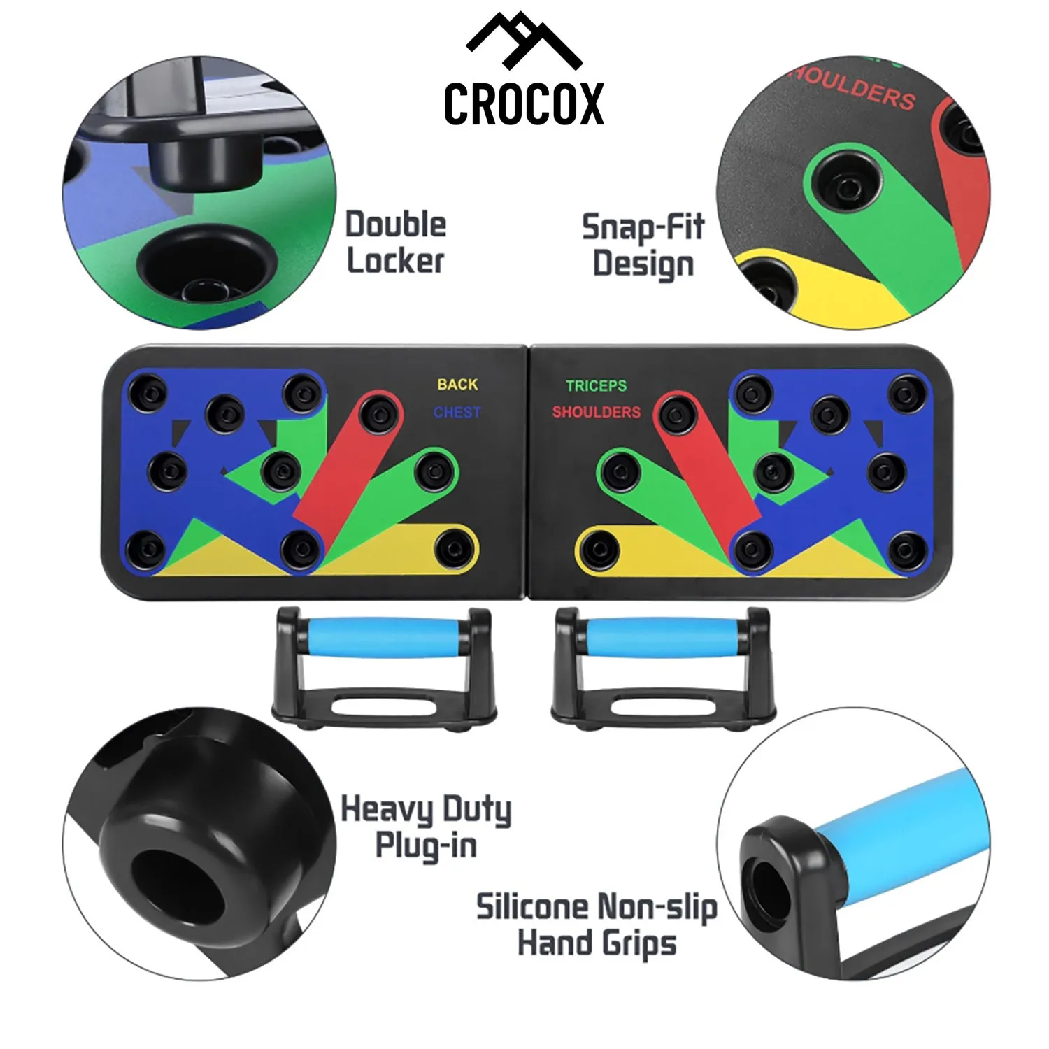 Crocox Push Up Board Fitness Stand Bar Muscle Training Rack Foldable Home Gym