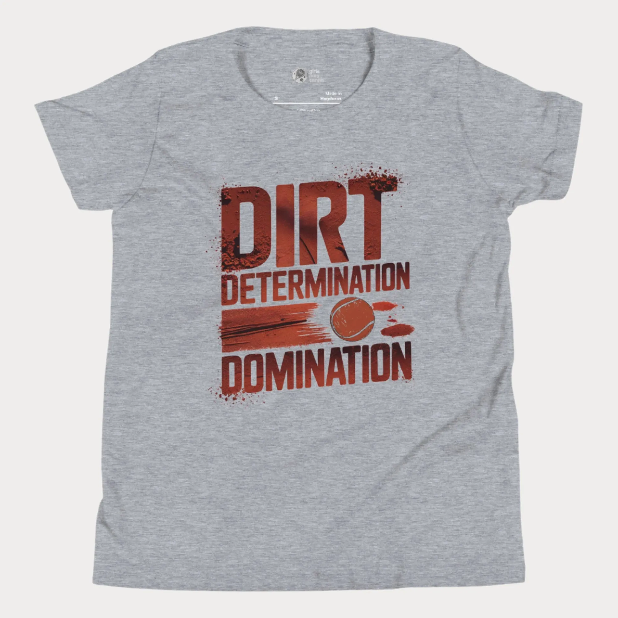 Dirt, Determination, Domination Tennis T-Shirt - Youth
