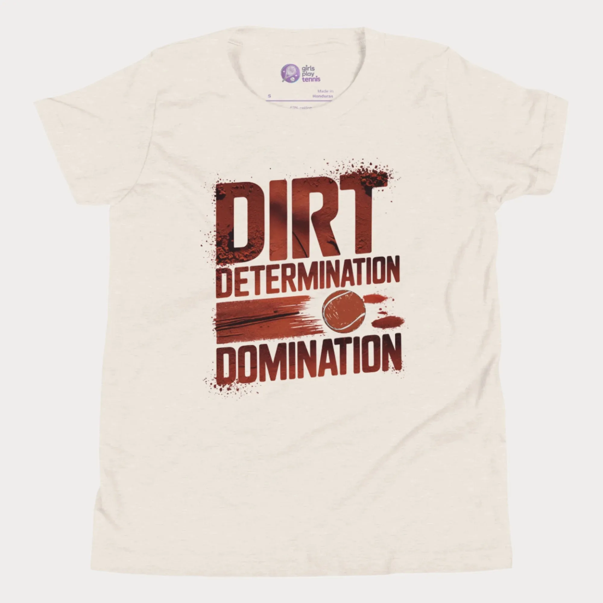 Dirt, Determination, Domination Tennis T-Shirt - Youth