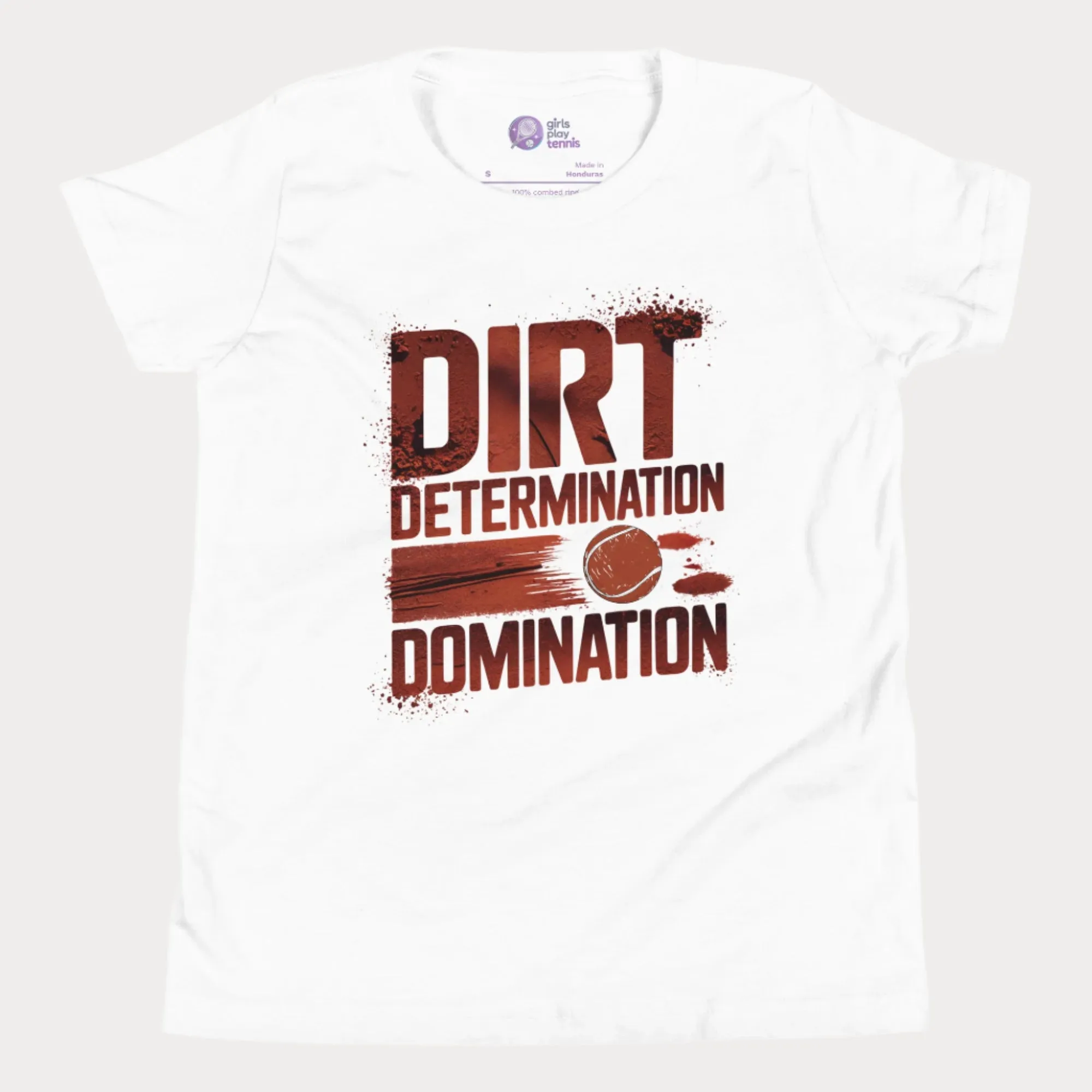 Dirt, Determination, Domination Tennis T-Shirt - Youth