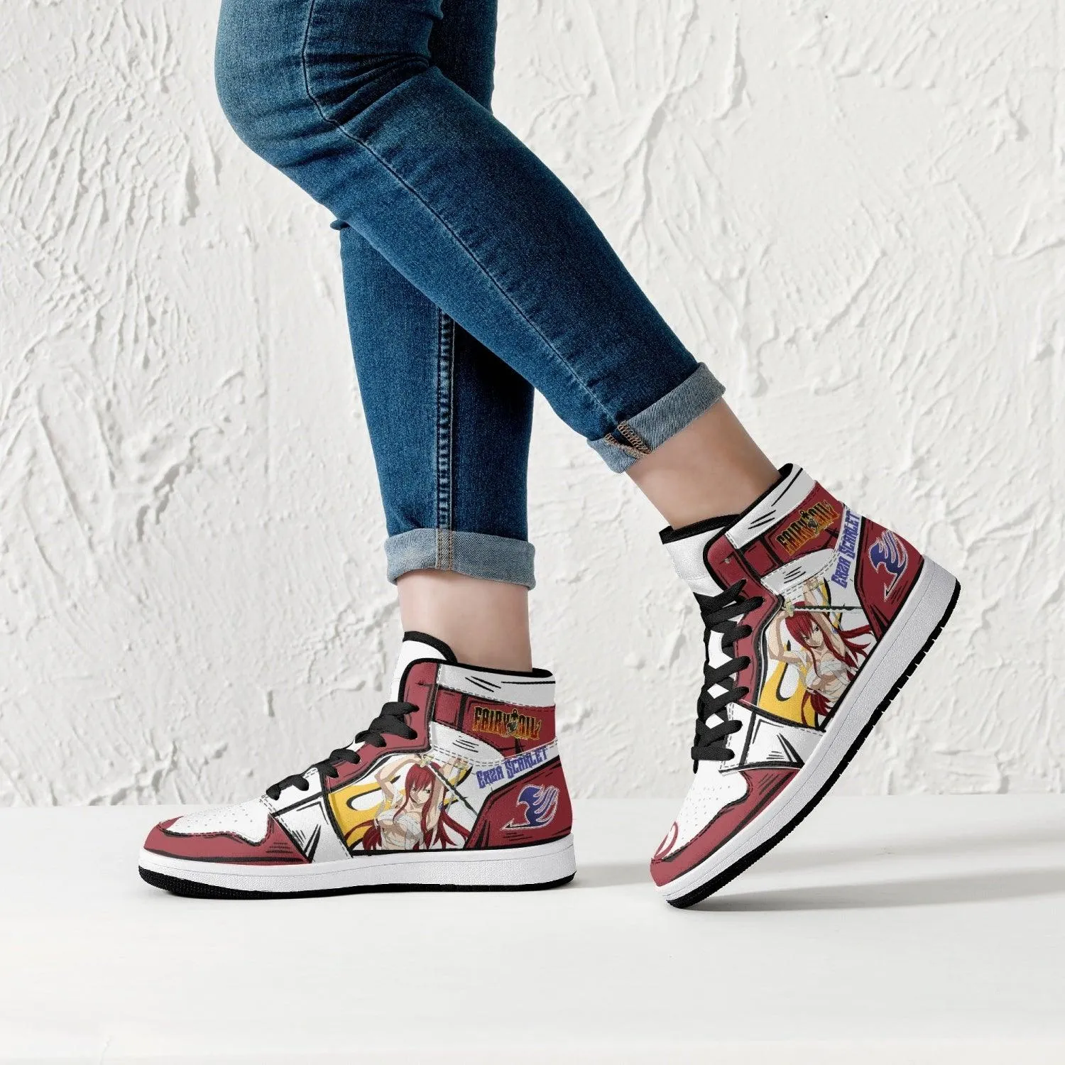 Erza Scarlet Fairy Tail Mid 1 Basketball Shoes