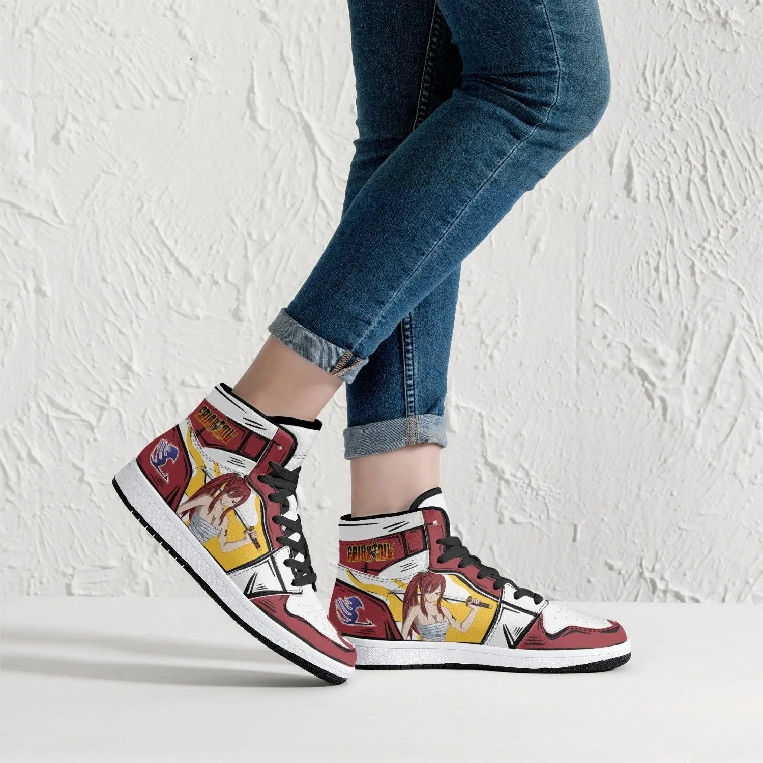 Erza Scarlet Fairy Tail Mid 1 Basketball Shoes