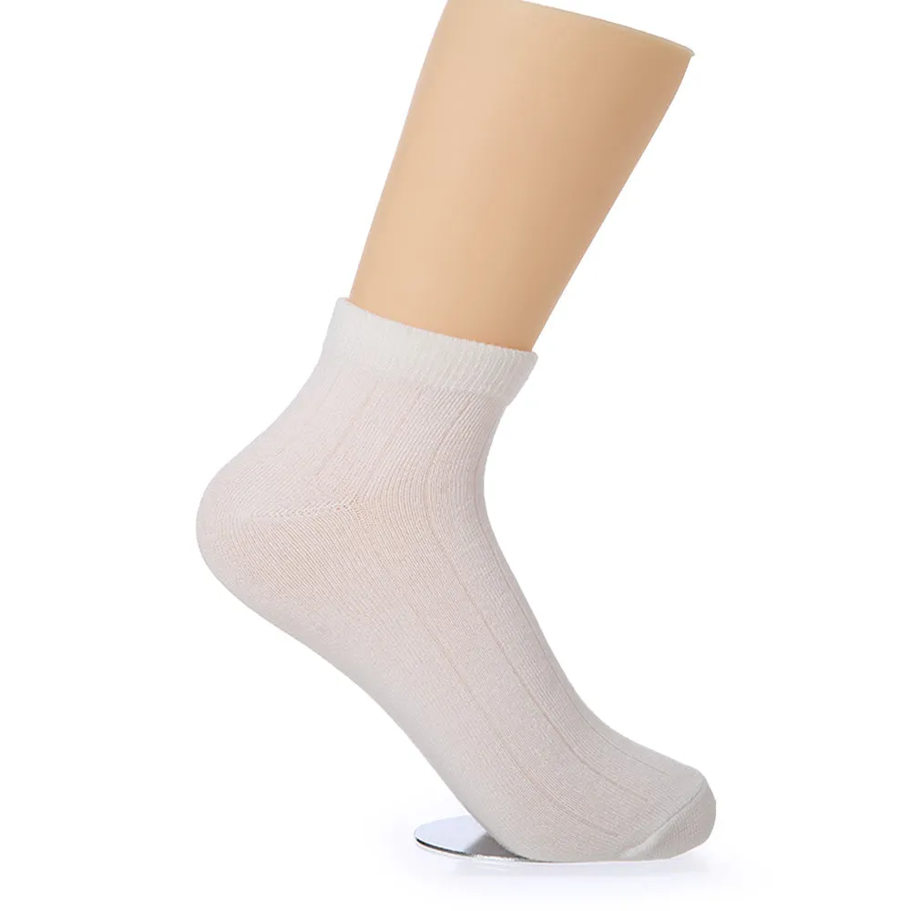 FaSoLa Men's Low-Cut Cotton Socks - White, 2 Pairs