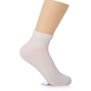 FaSoLa Men's Low-Cut Cotton Socks - White, 2 Pairs
