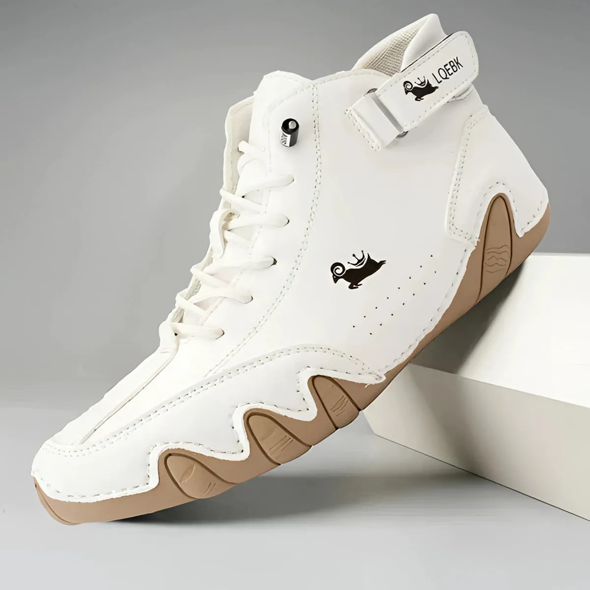 FEETFLEX™ Men's White High-Top Designer Sneakers - Urban Streetwear