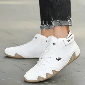 FEETFLEX™ Men's White High-Top Designer Sneakers - Urban Streetwear