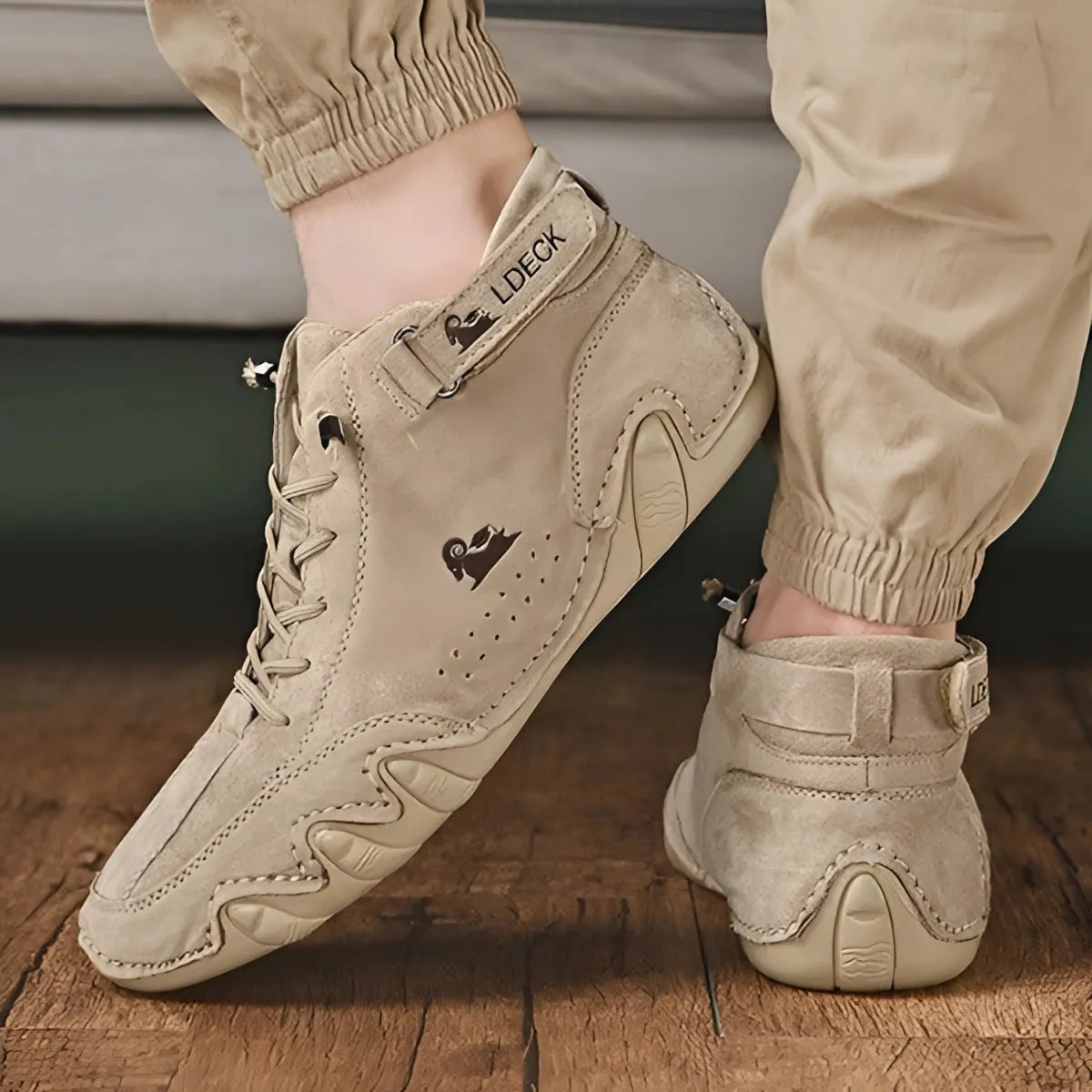 FEETFLEX™ Men's White High-Top Designer Sneakers - Urban Streetwear