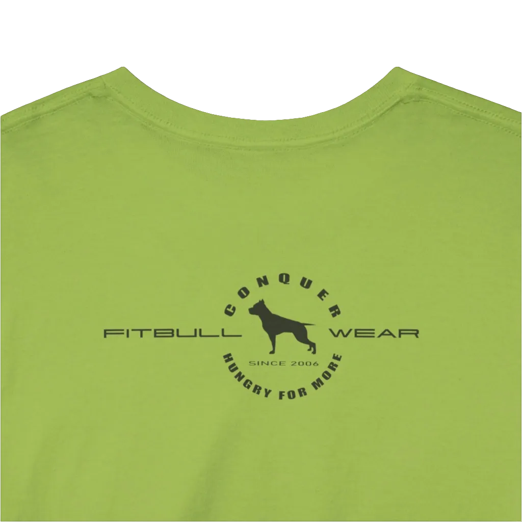 Fitbull Gym Fitness T-Shirt Unisex Heavy Cotton Tee Bodybuilding Garment Crossfit Apparel Active Training Clothink Sport Workout Clothes Kiwi Black