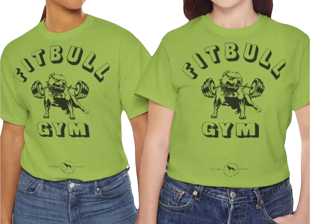 Fitbull Gym Fitness T-Shirt Unisex Heavy Cotton Tee Bodybuilding Garment Crossfit Apparel Active Training Clothink Sport Workout Clothes Kiwi Black