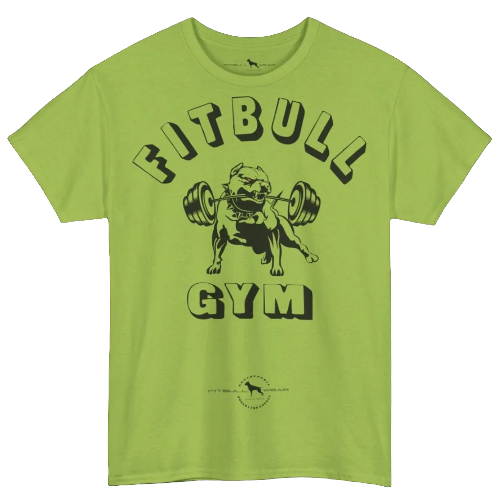 Fitbull Gym Fitness T-Shirt Unisex Heavy Cotton Tee Bodybuilding Garment Crossfit Apparel Active Training Clothink Sport Workout Clothes Kiwi Black