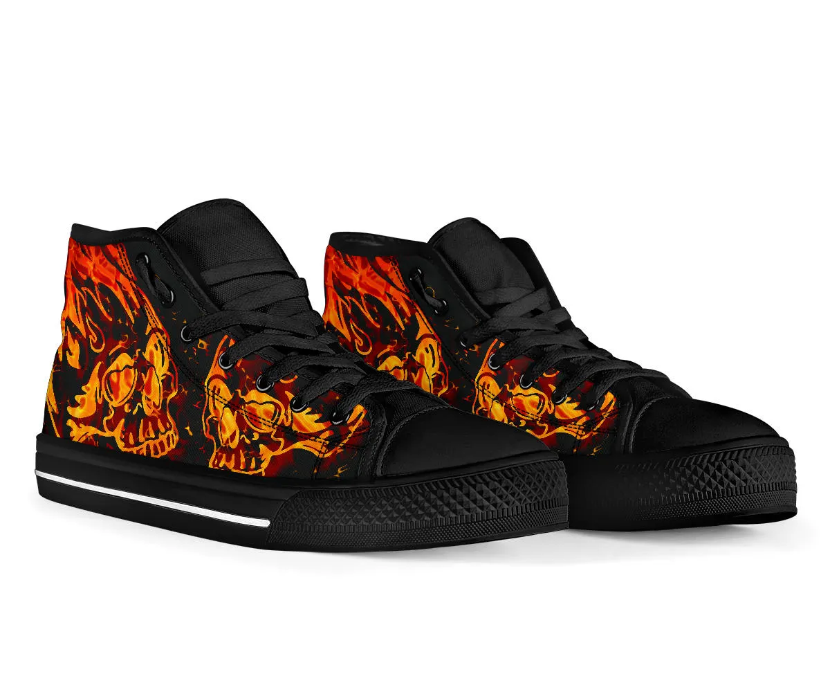 Flaming Skull High Top
