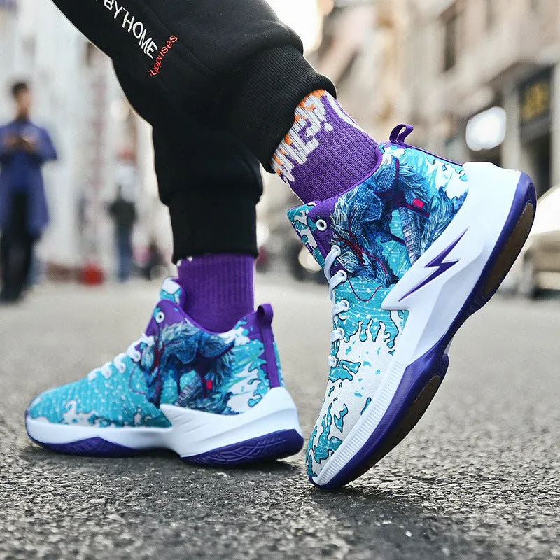 Graffiti High - Top Mandarin Duck Basketball Shoes