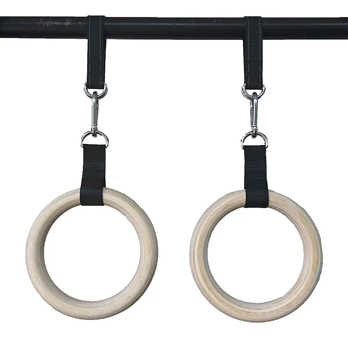 Gymnastics Rings with Hanging Straps and Carabiners - Pull Up Handles for Home Gym