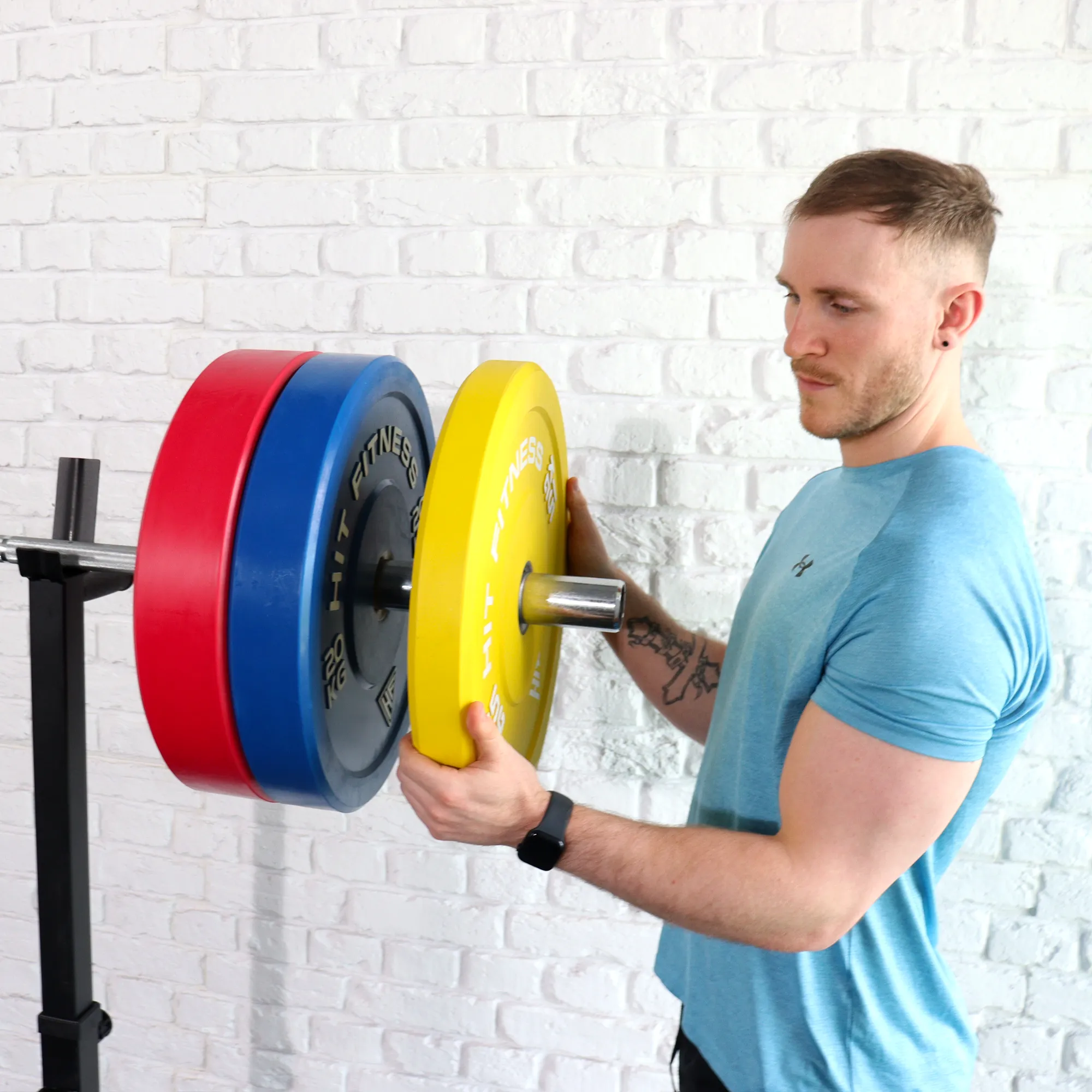 Hit Fitness 15kg Commercial Coloured Rubber Bumper Plate