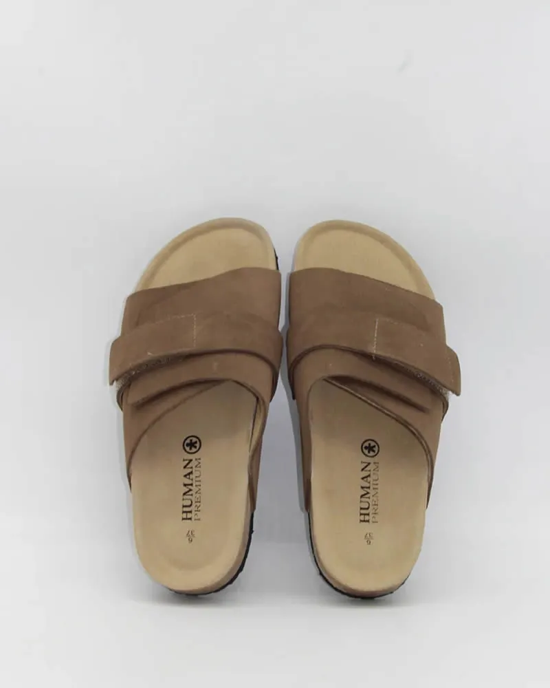 Human Shoes Taylor Tobacco Leather Slides